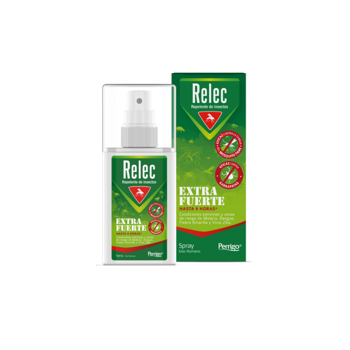 Relec Extra Fuerte Spray Repelente 9 horas de protección antimosquitos