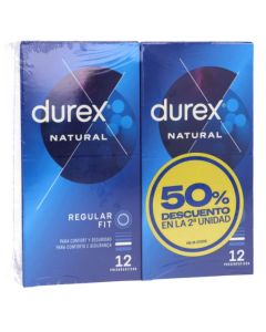 Durex Natural Plus Preservativos 50% 2ª Unidad 2x12 Preservativos