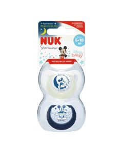 Nuk Pack Chupetes Star Mickey Day&Night 6-18m