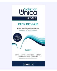 Solución Única de lentillas LADME  Pack de viaje 2 x 60 ml